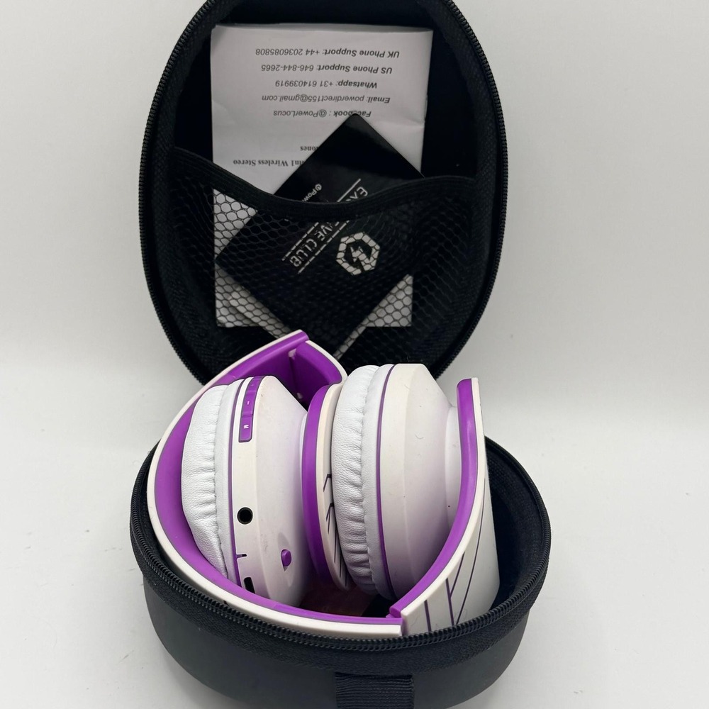 Foldable Headphones Over Ear W/ Travel Case Bluetooth Wireless Stereo Black